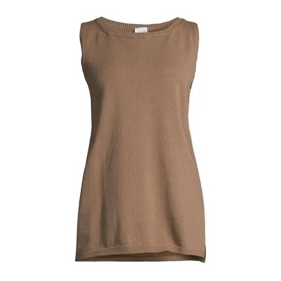 Max Mara Leisure Nastie Sleeveless Sweater in Mastice (Taupe) NWT Size Large - Picture 1 of 11